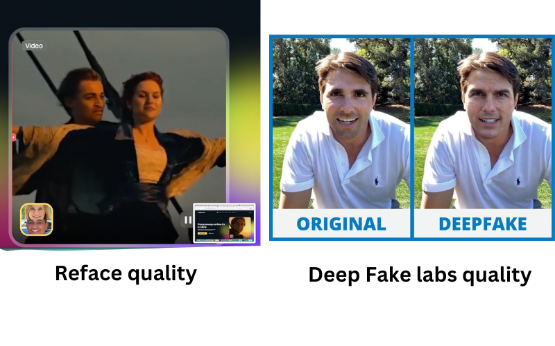 Reface deepfake video output quality 